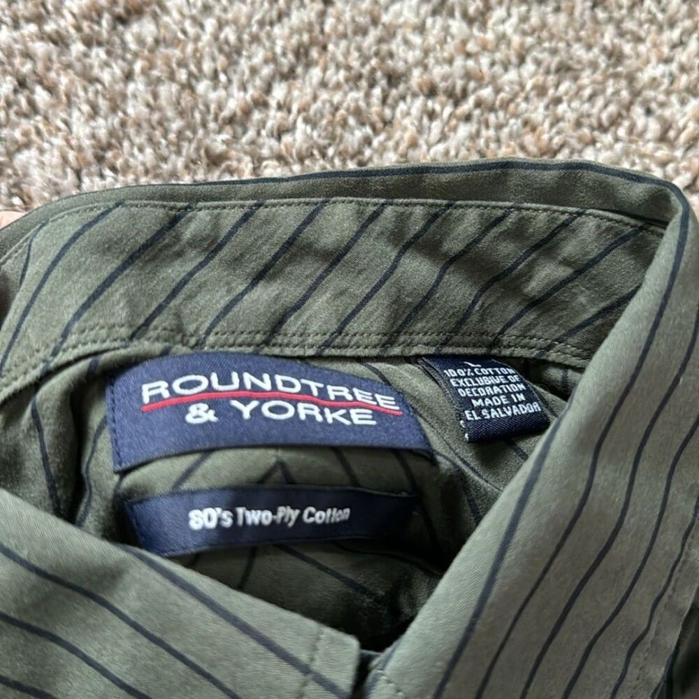 Green striped button down - Picture 3 of 3